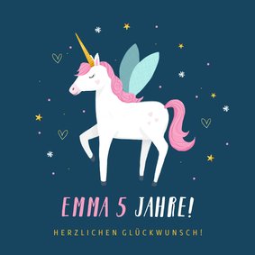 Geburtstagskarte Einhorn & Sternchen