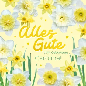 Geburtstagskarte Frühling Narzissen 'Alles Gute'