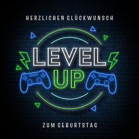 Geburtstagskarte Level Up Game-Controller