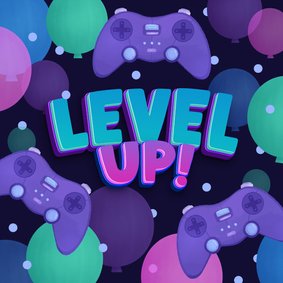 Geburtstagskarte 'Level Up' Gaming Spiele