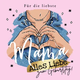 Geburtstagskarte Mama Händeherz
