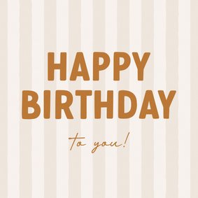 Geburtstagskarte minimalistisch Streifen 'Happy Bithday'