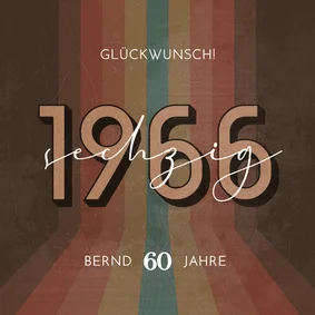 Geburtstagskarte 'Sechzig' Vintage Sixties