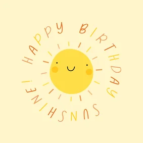Geburtstagskarte Sonne 'Happy Birthday Sunshine'