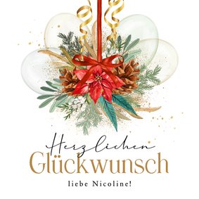 Geburtstagskarte Weihnachtsgesteck