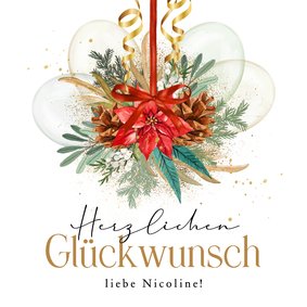 Geburtstagskarte Weihnachtsgesteck