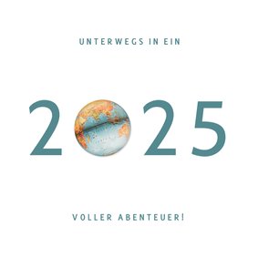 Geschäftliche Neujahrskarte mit 2025 Weltkugel