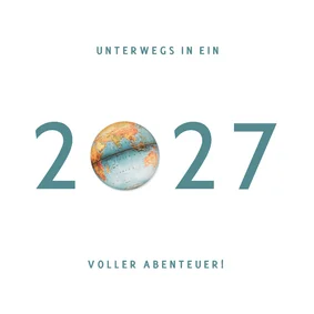 Geschäftliche Neujahrskarte mit 2027 Weltkugel