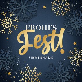 Geschäftliche Weihnachtsgrußkarte 'Frohes Fest' gold