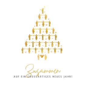 Geschäftliche Weihnachtskarte Corona - Zusammen stark