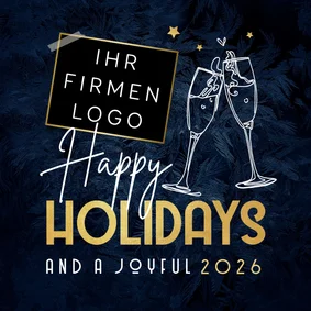 Geschäftliche Weihnachtskarte 'Happy Holidays'