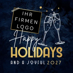 Geschäftliche Weihnachtskarte 'Happy Holidays'