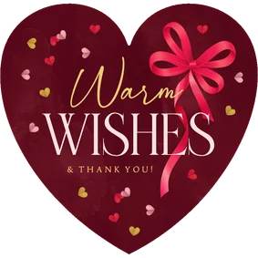 Geschäftliche Weihnachtskarte Herzform Warm Wishes Danke