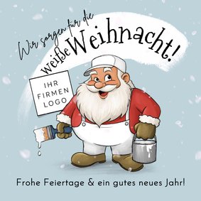 Geschäftliche Weihnachtskarte Maler Weihnachtsmann