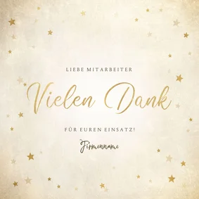 Geschäftliche Weihnachtskarte Vielen Dank mit Sternen