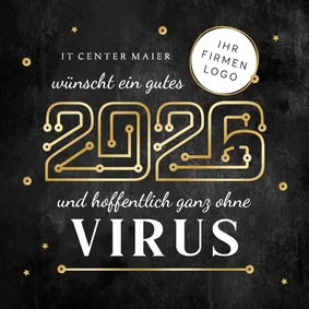 Geschäftliche Weihnachtskarte 'Virusfrei'