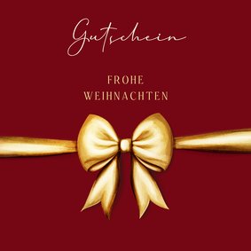 Geschenkgutschein Mitarbeiter Weihnachten goldene Schleife