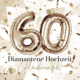 Glückwunsch Diamantene Hochzeit Karte mit 60