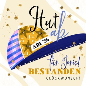 Glückwunschkarte Abitur 2026 'Hut ab'