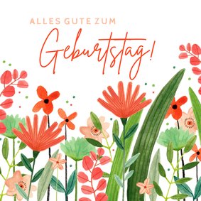 Glückwunschkarte Geburtstag Blumenwiese