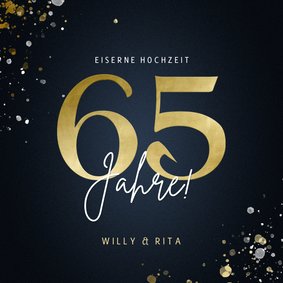 Glückwunschkarte goldene 65 eiserne Hochzeit