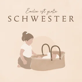 Glückwunschkarte 'Große Schwester'