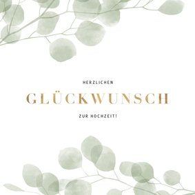 Glückwunschkarte Hochzeit transparente Blätter