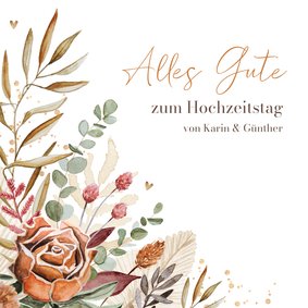 Glückwunschkarte Hochzeitstag Blumenbukett