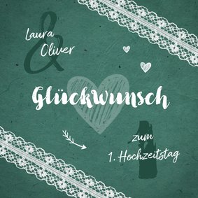 Glückwunschkarte Jubiläum 1. Hochzeitstag