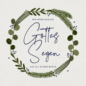 Glückwunschkarte Kommunion Gottes Segen Kranz