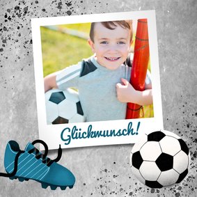 Glückwunschkarte mit Foto für Fußballfan