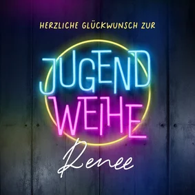 Glückwunschkarte Neon Jugendweihe Hip 