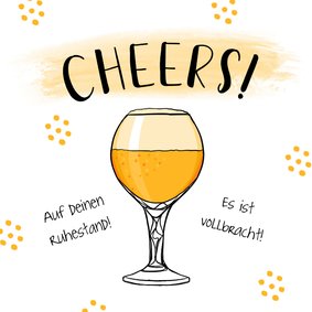 Glückwunschkarte Ruhestand 'Cheers'