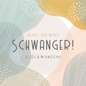 Glückwunschkarte schwanger grafisch pastell