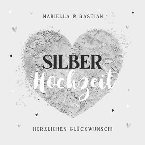 Glückwunschkarte Silberhochzeit Herz