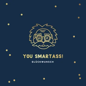 Glückwunschkarte 'smartass' Albert Einstein