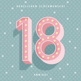 Glückwunschkarte zum 18. Geburtstag