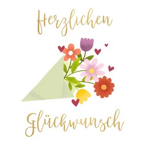 Glückwunschkarte zum Geburtstag Blumenstrauß