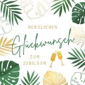 Glückwunschkarte zum Jubiläum botansiche Blätter