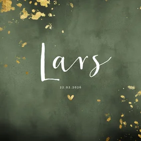 Glückwunschkarte zur Geburt grün und gold