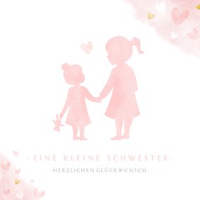 Glückwunschkarte zur Geburt Tochter / kleine Schwester