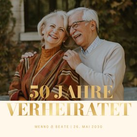 Goldene Hochzeit Fotokarte Einladung 50 Jahre verheiratet