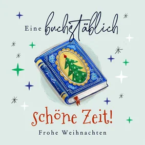 Grußkarte 'buchstäblich schöne Weihnachten' 