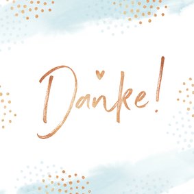 Grußkarte Danke Aquarell hellblau