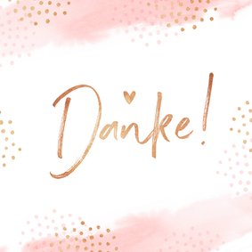 Grußkarte Danke Aquarell rosa