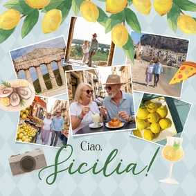 Grußkarte Fotocollage Sizilien-Urlaub