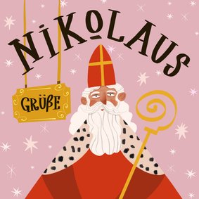 Grußkarte 'Grüße vom Nikolaus'