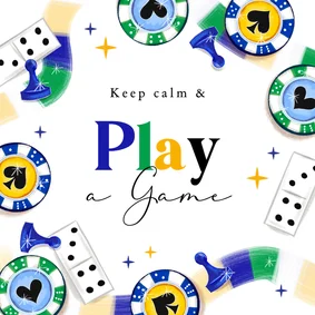 Grußkarte 'Keep Calm & Play a Game'
