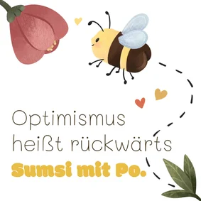 Grußkarte Optimismus Biene Blume Lustig