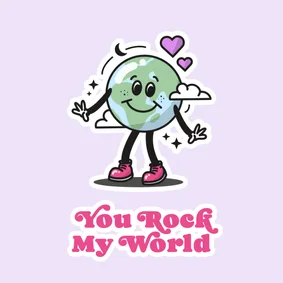 Grußkarte Valentinskarte 'You rock my world'